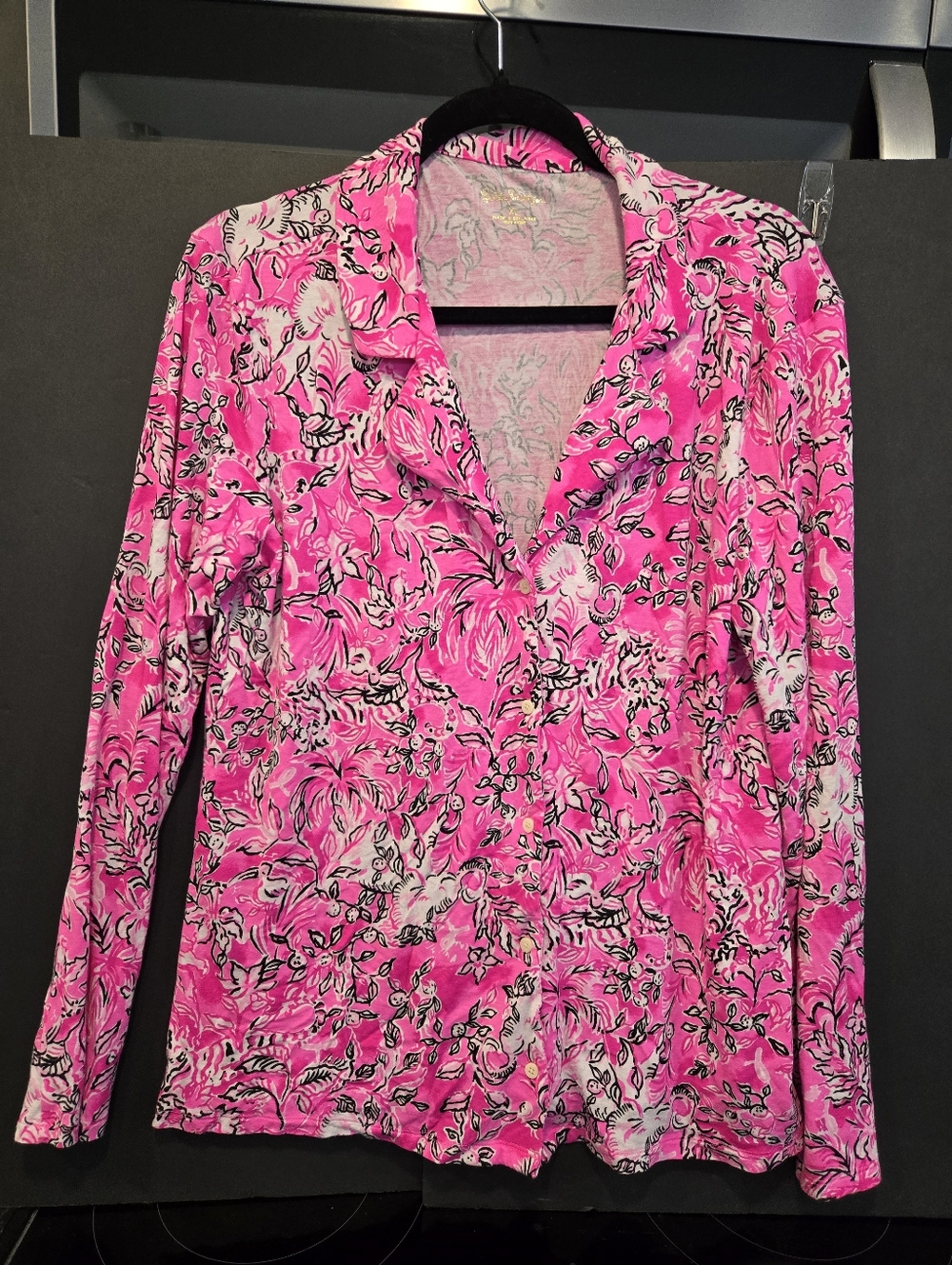 Lilly Pulitzer Button-Down Purrposely Pink Size XL